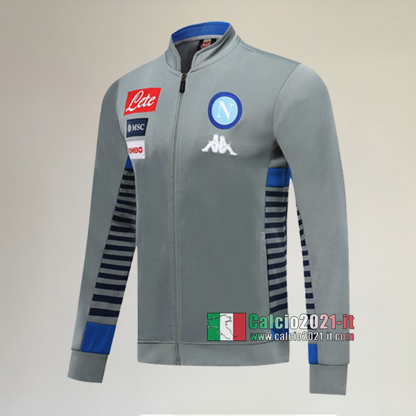 Nuova Del Ssc Napoli Full-Zip Giacca Grigia Authentic 2019/2020 :Calcio2021-it