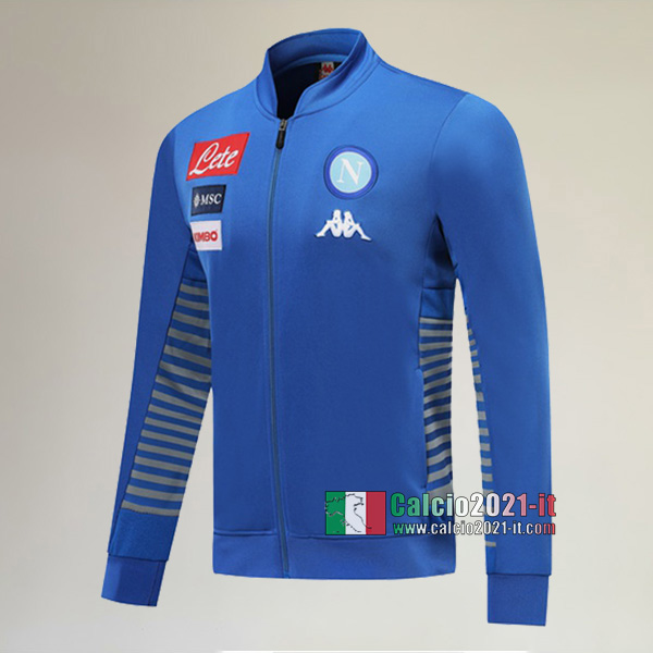 Nuove Del Ssc Napoli Full-Zip Giacca Azzurra AAA Qualità 2019/2020 :Calcio2021-it