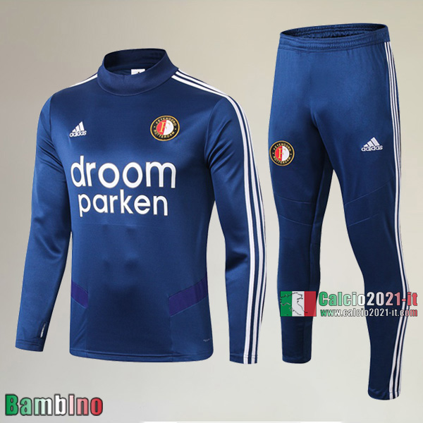 A++ Qualità Felpa Nuove Del Kit Tuta Feyenoord Rotterdam Bambino Azzurra Belle 2019/2020