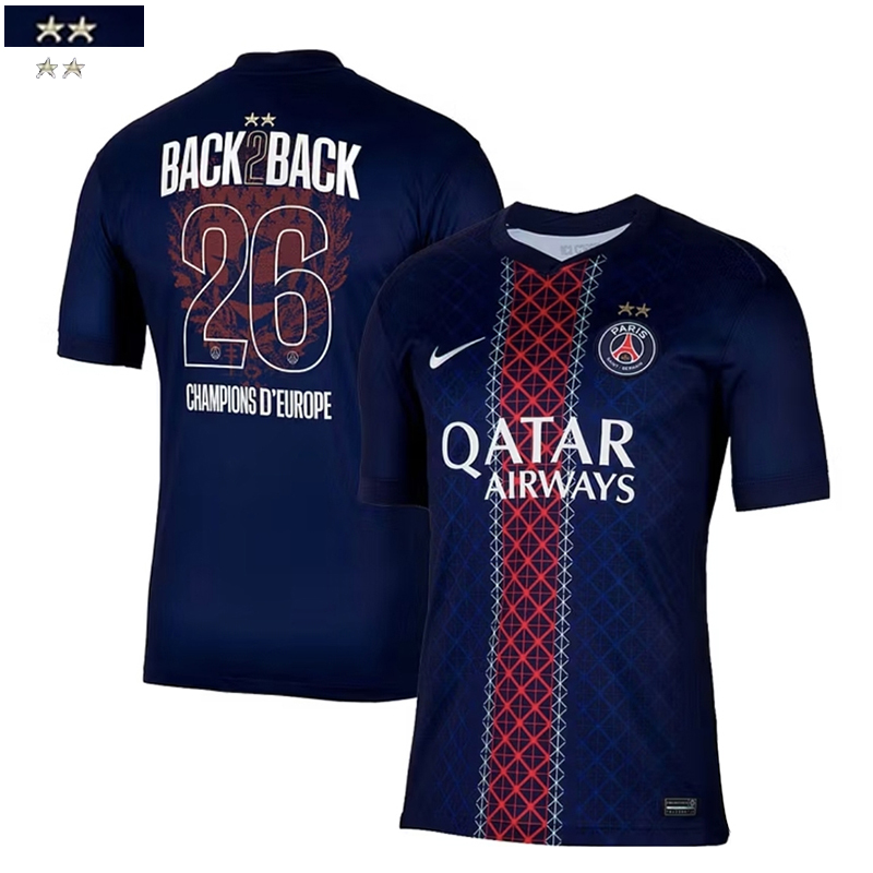 PSG Maglia Calcio Prima 26 # Champions BACK2BACK Uomo 2025 26