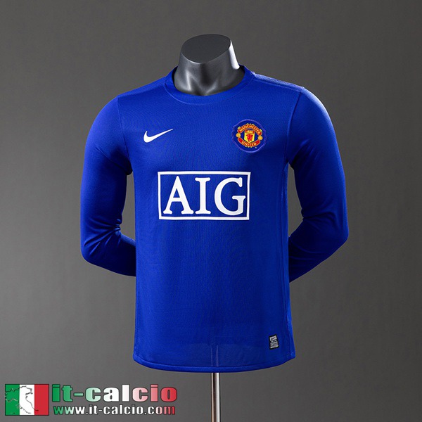 Retro Maglie Calcio Manchester United Terza Uomo Manga Larga 08 09 FG1026