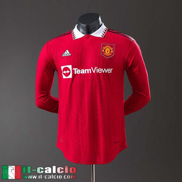 Retro Maglie Calcio Manchester United Prima Uomo Manga Larga 22 23 FG1028