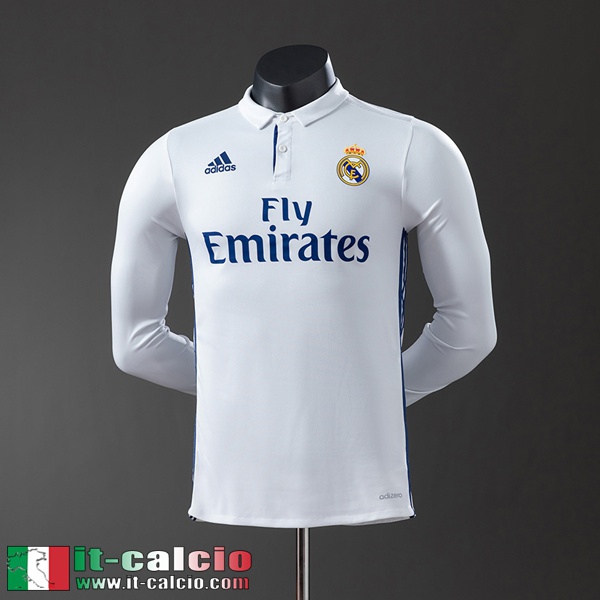 Retro Maglie Calcio Real Madrid Prima Uomo Manga Larga 16 17 FG1045