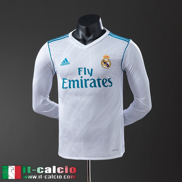 Retro Maglie Calcio Real Madrid Prima Uomo Manga Larga 17 18 FG1051