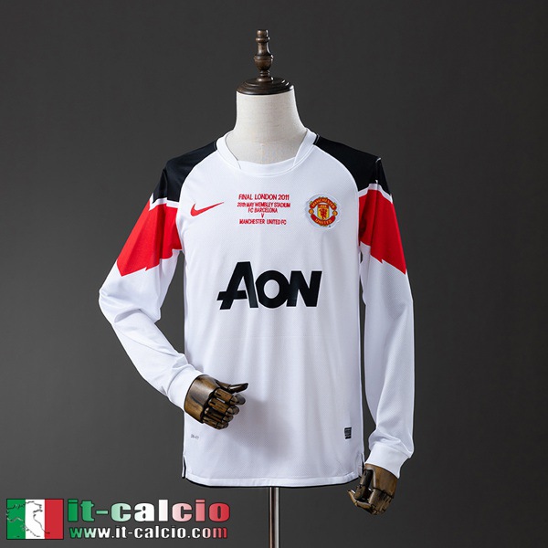 Retro Maglie Calcio Manchester United Seconda Uomo Manga Larga 10 11 FG1072