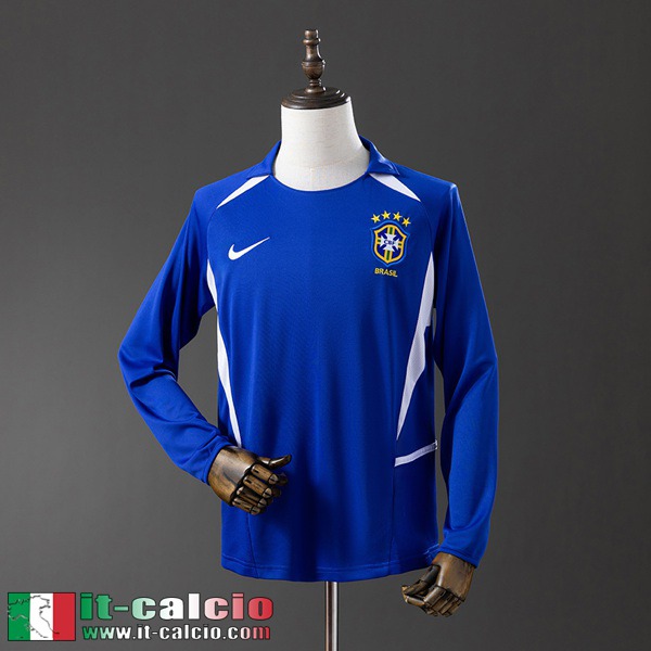 Retro Maglie Calcio Brasile Seconda Uomo Manga Larga 2002 FG1073