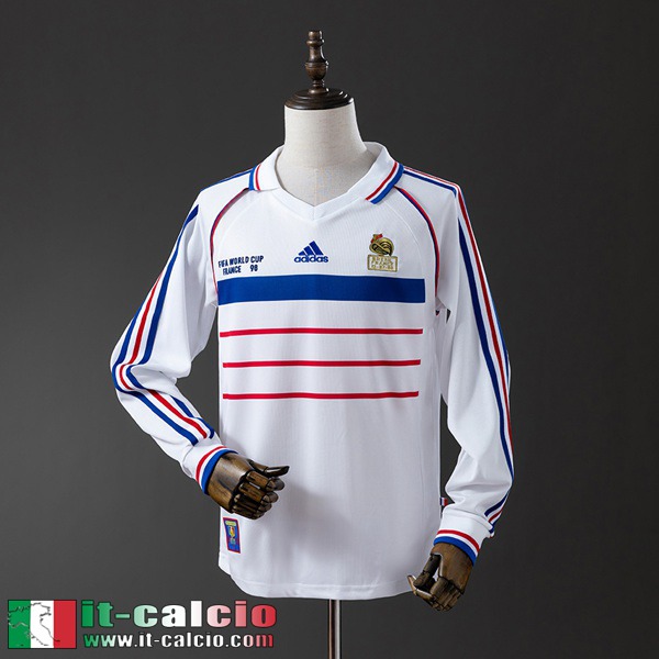 Retro Maglie Calcio Francia Seconda Uomo Manga Larga 1998 FG1074