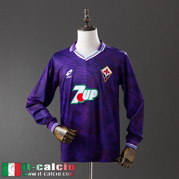 Retro Maglie Calcio Fiorentina Prima Uomo Manga Larga 92 93 FG1141