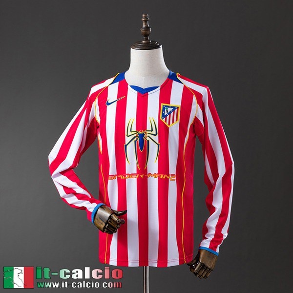 Retro Maglie Calcio Atletico Madrid Prima Uomo Manga Larga 04 05 FG1150