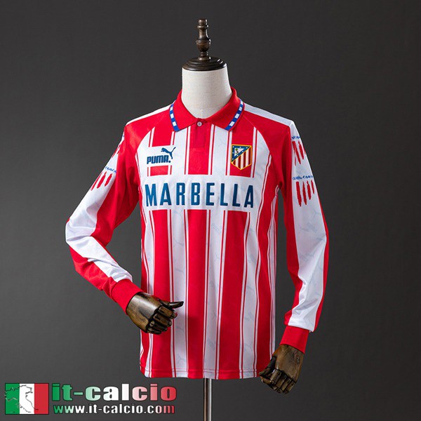 Retro Maglie Calcio Atletico Madrid Prima Uomo Manga Larga 94 95 FG1151