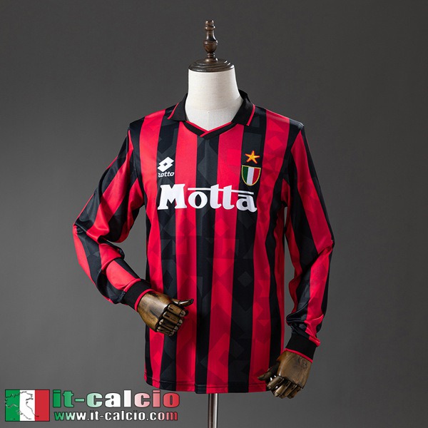 Retro Maglie Calcio AC Milan Prima Uomo Manga Larga 93 94 FG1189