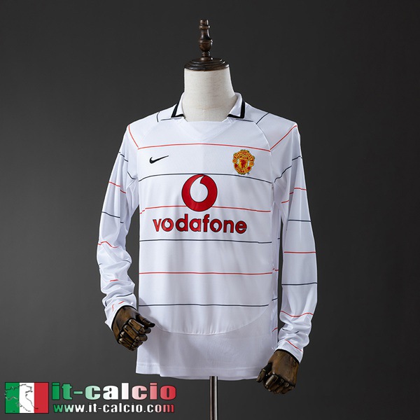 Retro Maglie Calcio Manchester United Seconda Uomo Manga Larga 2003 05 FG845