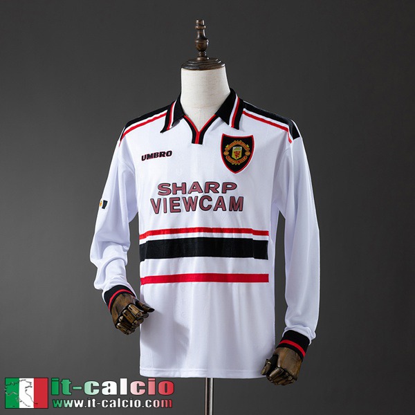 Retro Maglie Calcio Manchester United Seconda Uomo Manga Larga 1998 99 FG848