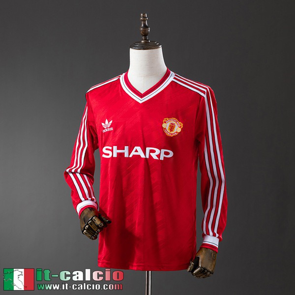 Retro Maglie Calcio Manchester United Seconda Uomo Manga Larga 1986 88 FG849