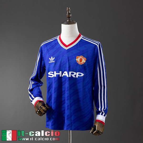 Retro Maglie Calcio Manchester United Seconda Uomo Manga Larga 1986 88 FG850