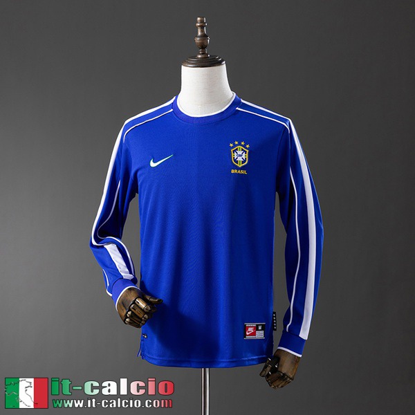 Retro Maglie Calcio Brasile Seconda Uomo Manga Larga 1998 FG917
