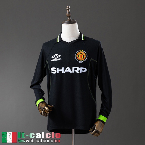 Retro Maglie Calcio Manchester United Seconda Uomo Manga Larga 98 99 FG956