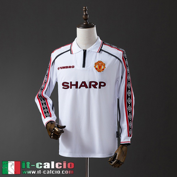 Retro Maglie Calcio Manchester United Uomo Manga Larga 98 99 FG958