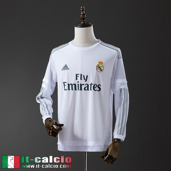 Retro Maglie Calcio Real Madrid Prima Uomo Manga Larga 15 16 FG959