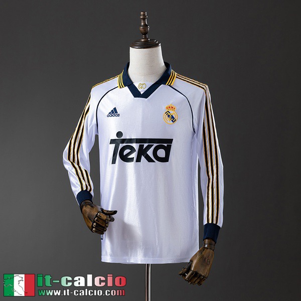 Retro Maglie Calcio Real Madrid Prima Uomo Manga Larga 98 00 FG963