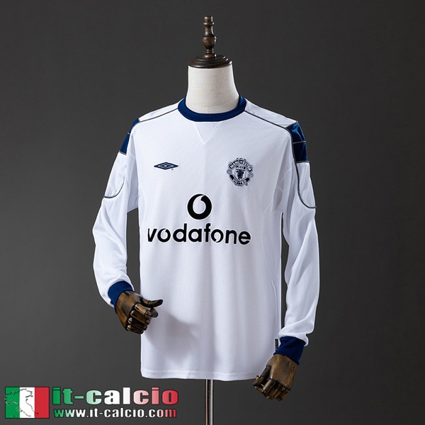 Retro Maglie Calcio Manchester United Seconda Uomo Manga Larga 00 01 FG965