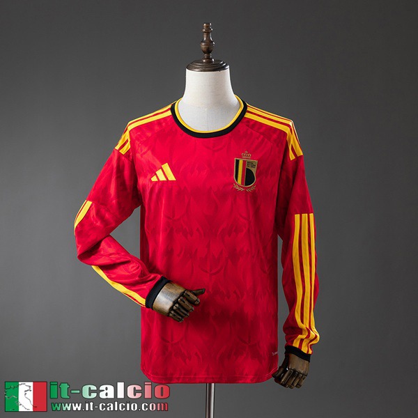 Maglie Calcio Belgio Prima Uomo Maniche Lunghe Coppa Del Mondo 2026