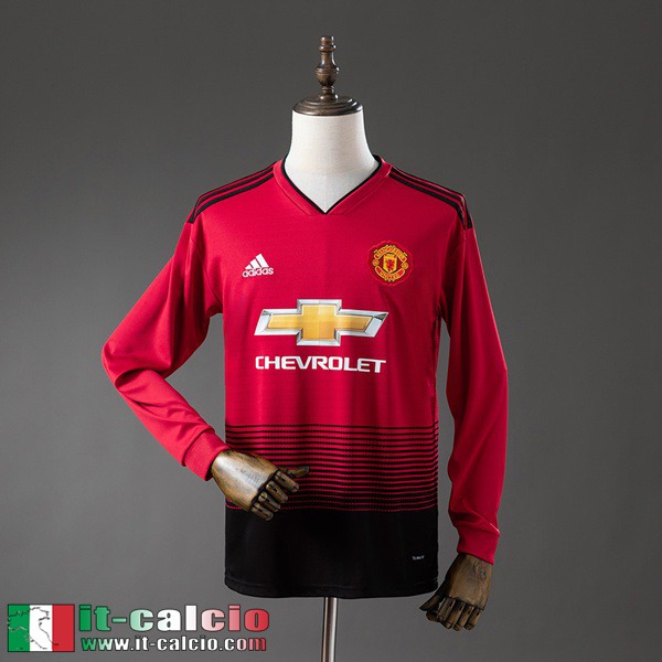 Retro Maglie Calcio Manchester United Prima Uomo Maniche Lunghe 18 19 FG1301