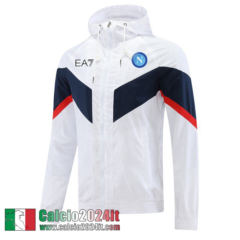 Napoli Giacca a vento Cappuccio Bianco Uomo 22 23 WK216