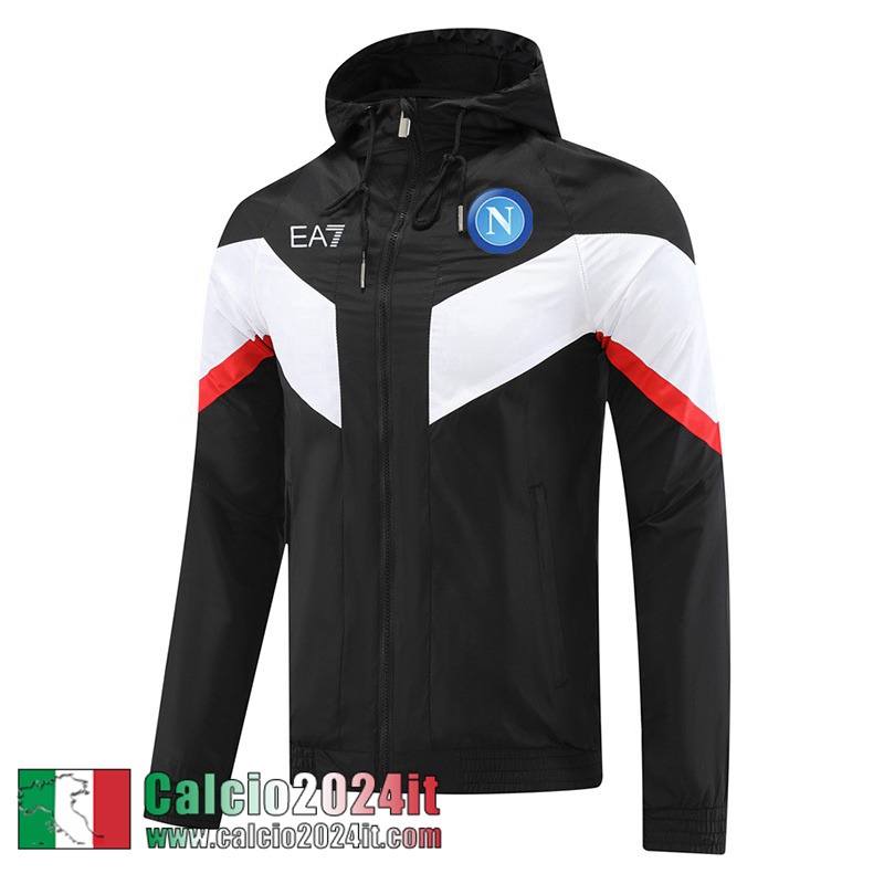 Napoli Giacca a vento Cappuccio Nero Uomo 22 23 WK217