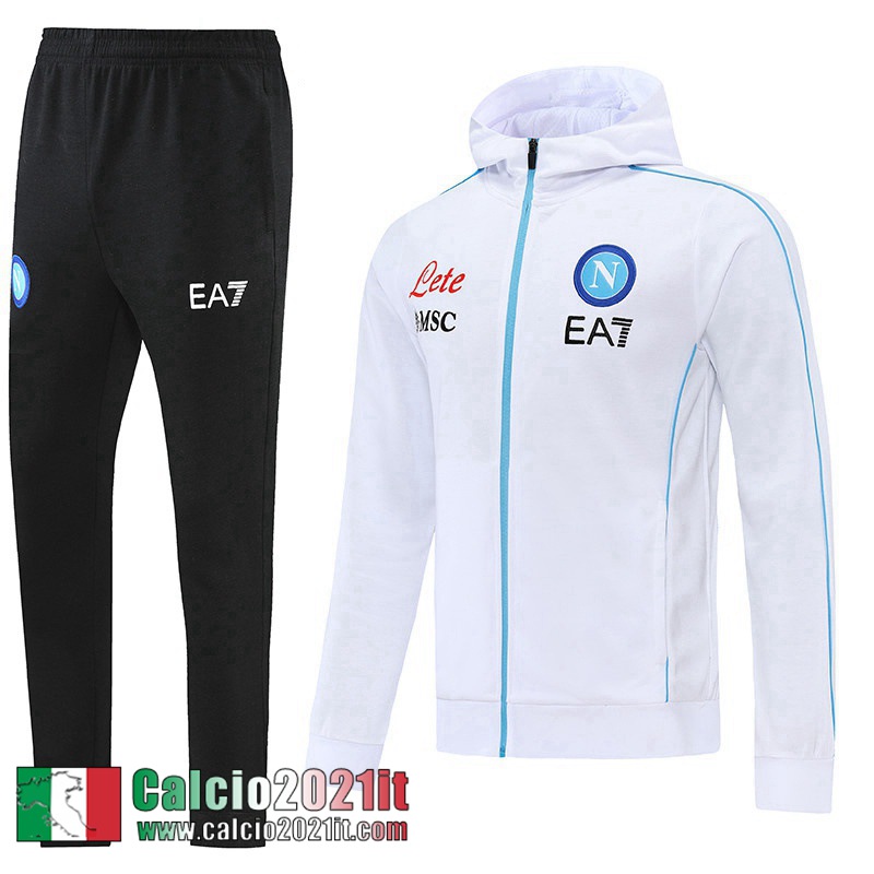SSC Napoli Full Zip Hoodie - Giacca Bianco Uomo 2022 2023 JK321